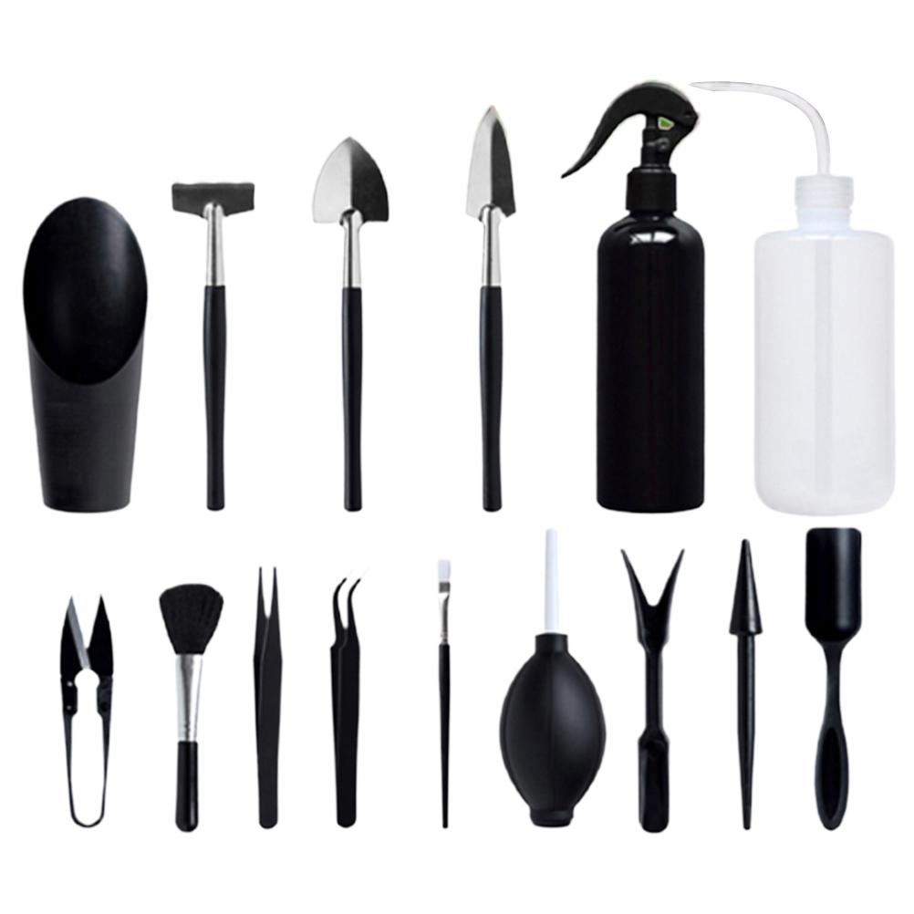 COSYHOME 15PCS Heavy Duty Garden Tools Mini Gardening Hand Tools Set Gardening Tool Set Gardening Gifts black