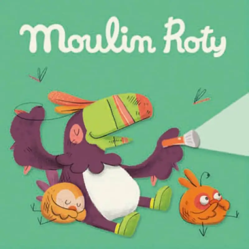 Moulin Roty - Box of 3 Dans La Jungle Storybook Torch Discs - cardboard