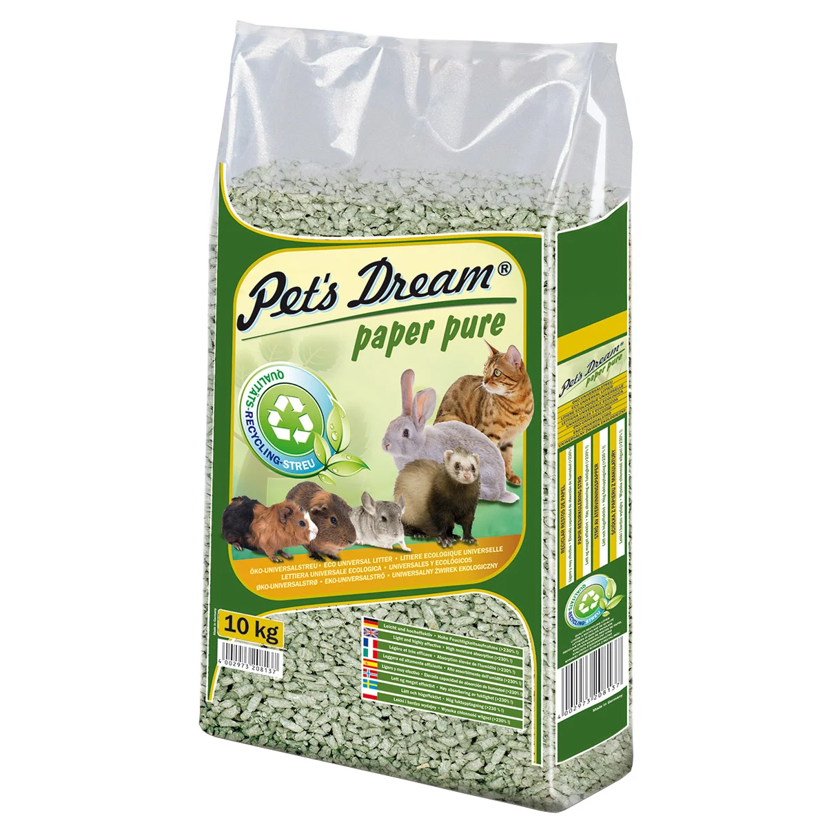 Pet's Dream Paper Pure Absorbent Litter for Cats & Small Pets, 20L - Paws