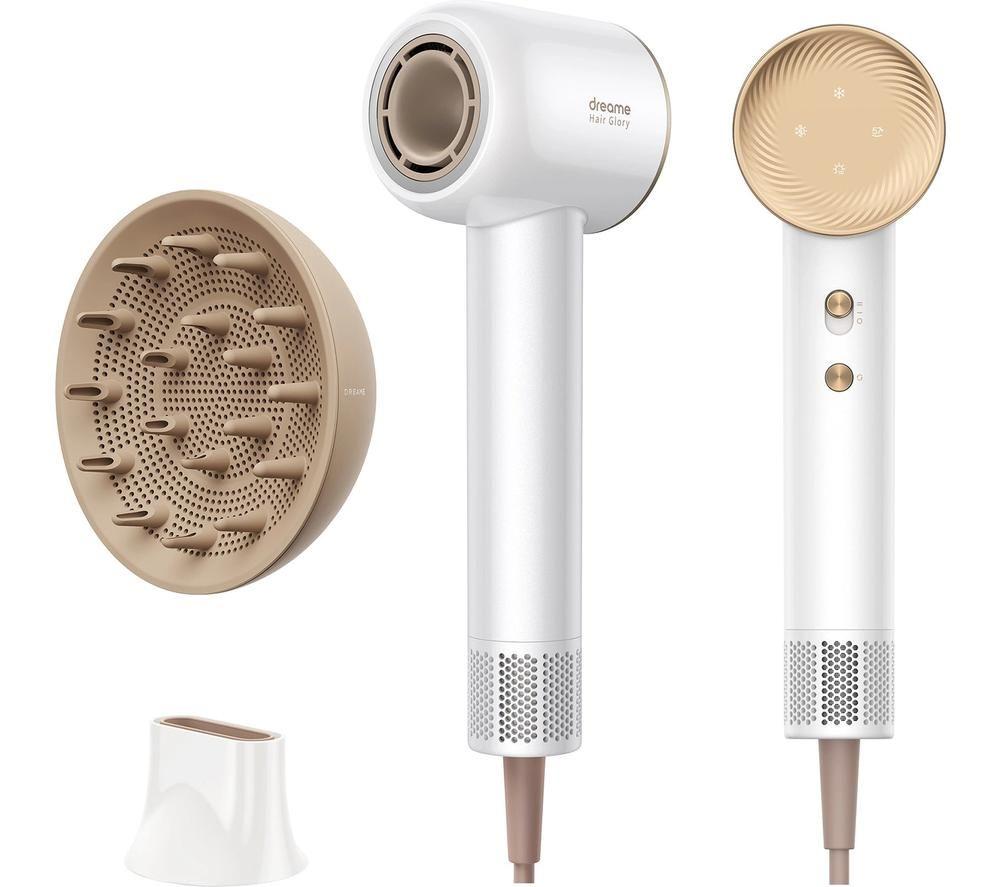 Dreame Ahd6a-wh Hair Glory Combo Hair Dryer Set - White & Beige, Cream,black