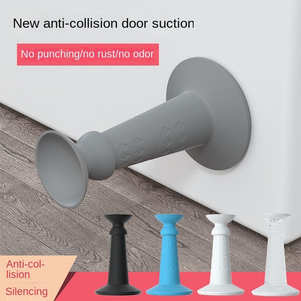 SEEQS (White) Mute Non-punch Door Rear Retainer Silicone Door Stops Hidden Door Holder Door Stopper Wall Protector Door Suction