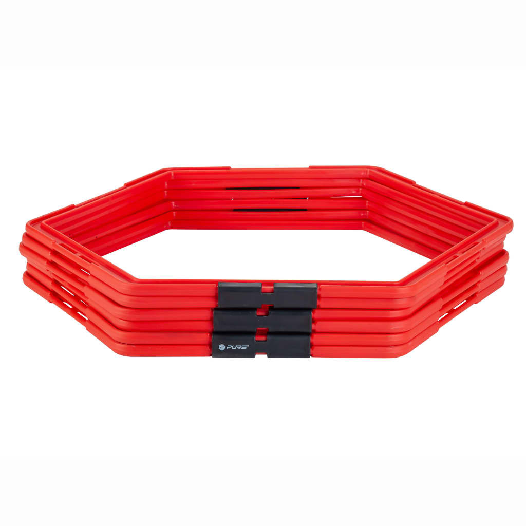 Pure2Improve Hexagon Agility Grid 6 pcs Red
