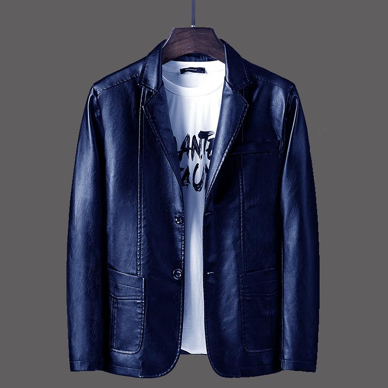 WEFT New Spring and Autumn Jackets, Men's Warm Leather Jackets, Casual and Fashionable Men's Pu Leather Jackets, Leather Suits 6XL