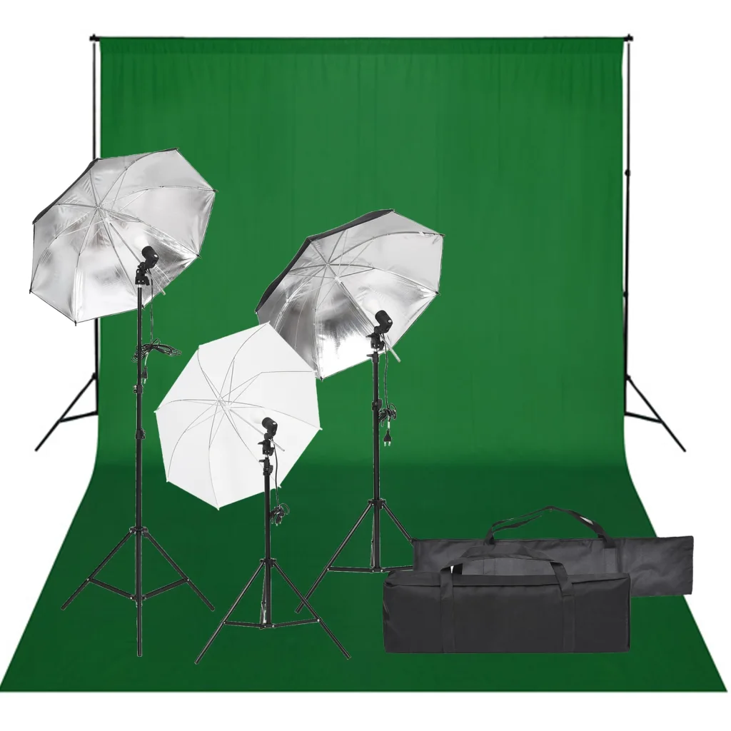VidaXL Photo Studio Kit with Light Set and Backdrop