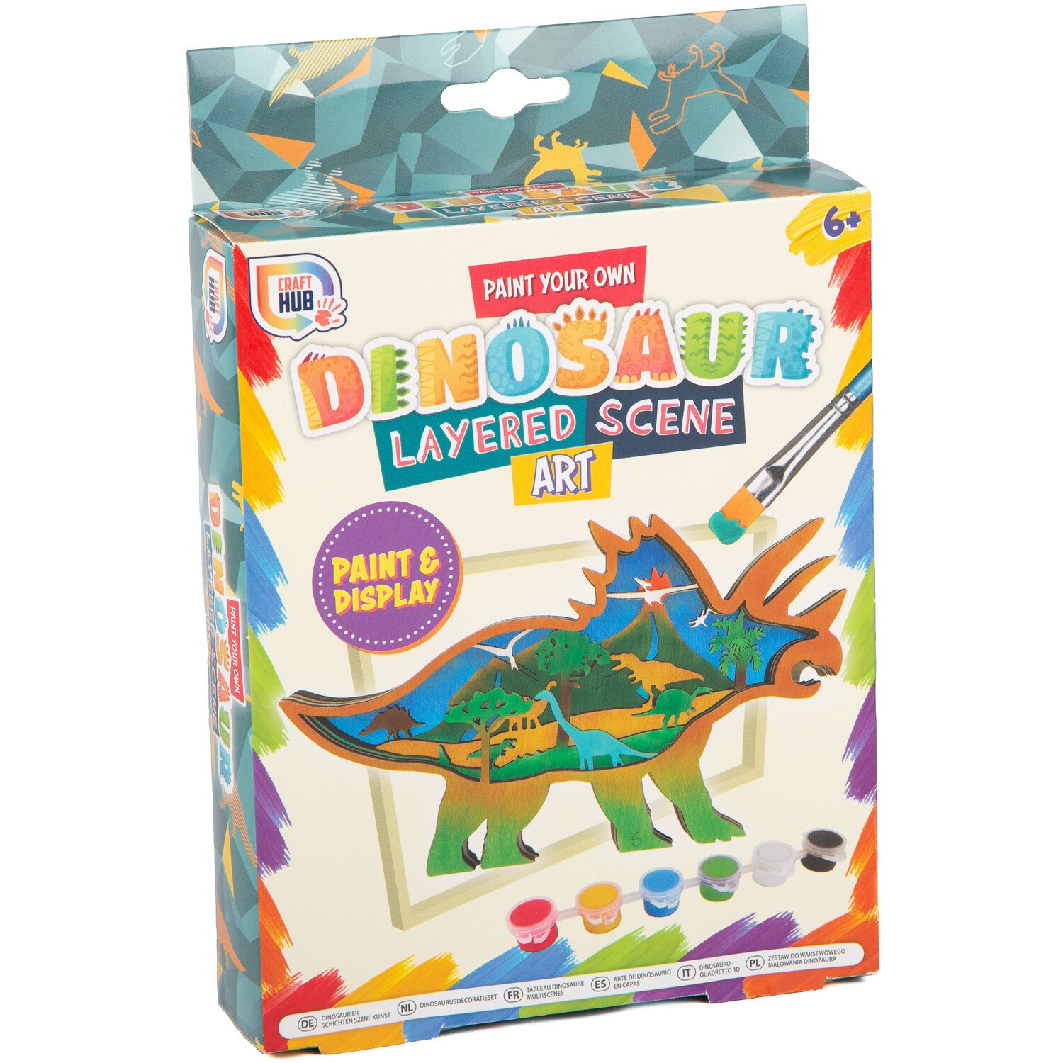Craft Hub Paint Your Own Dinosaur Layered Scene Art