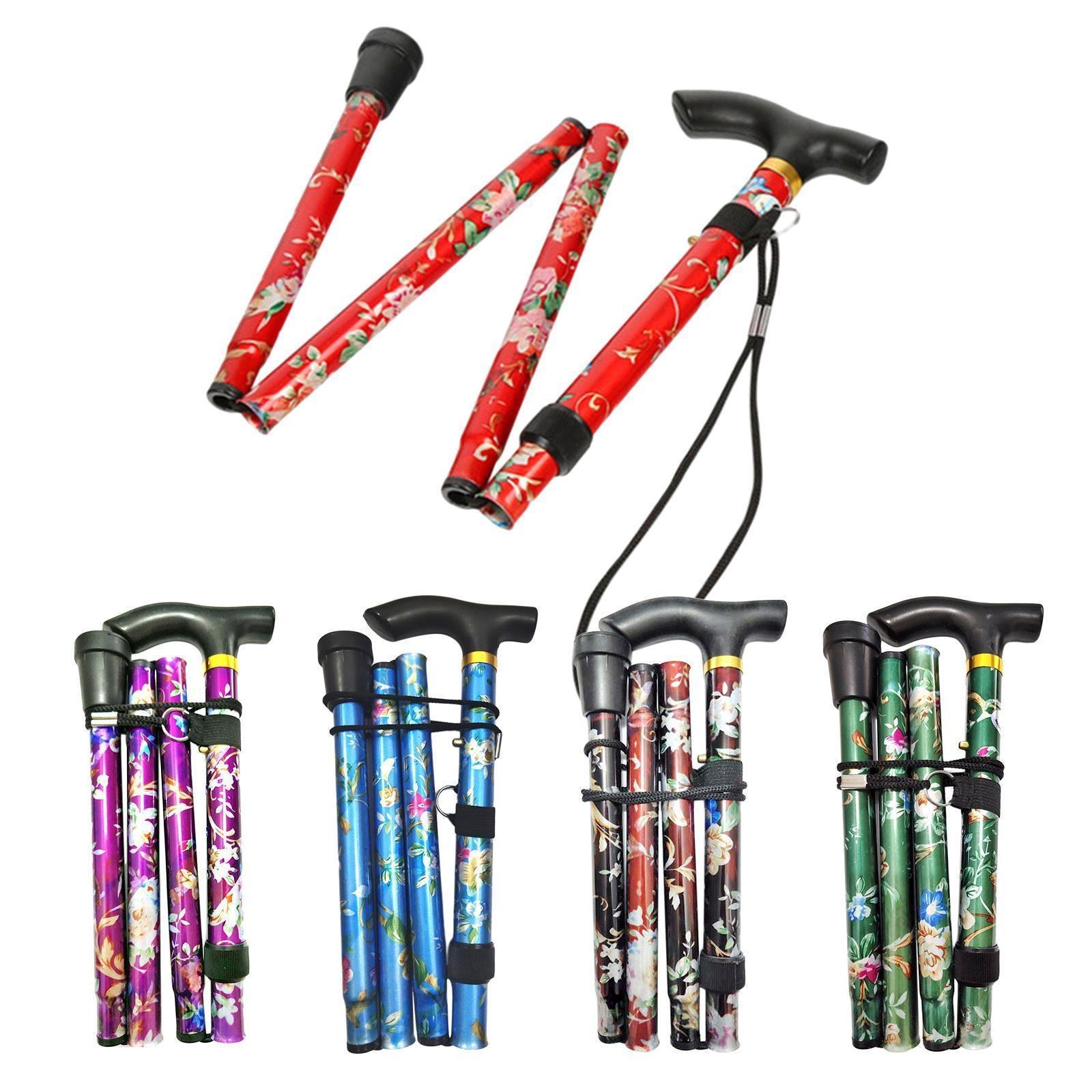 Yuyongzhi (Green) Folding Walking Canes for Elderly Men and Women Aluminum Collapsible Adjustable Walking Stick Non-slip Crutches