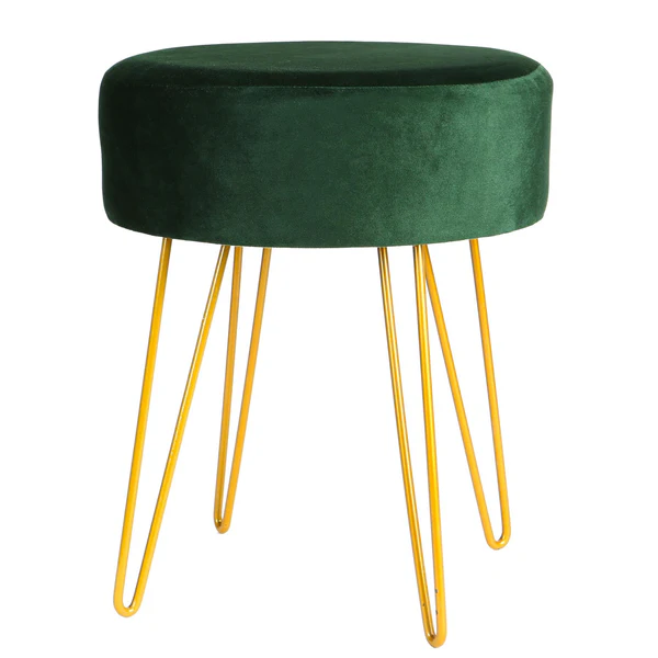 35cm x 40cm Round Velvet Hairpin Footstool | By Harbour Housewares