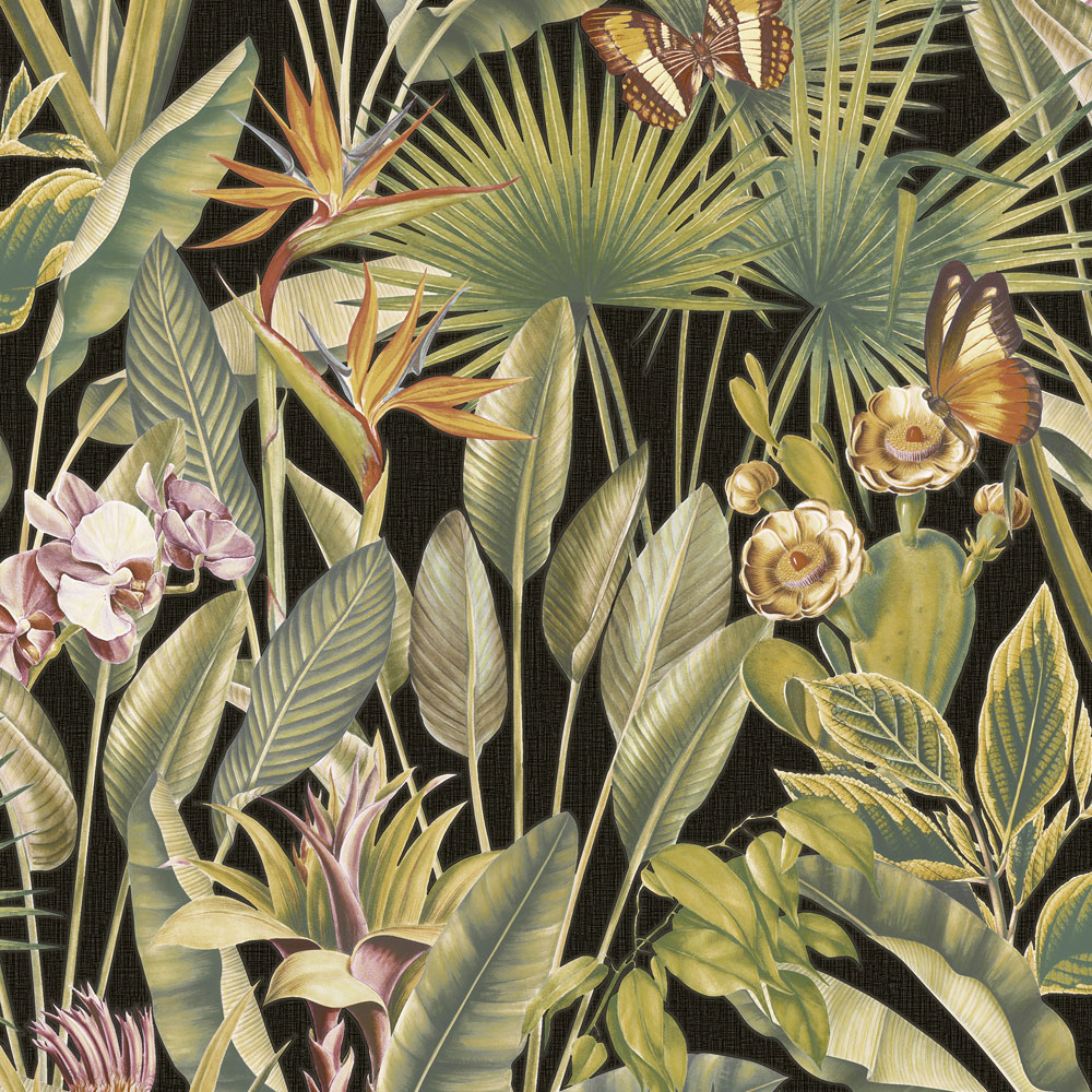 Rasch Wallpaper Black Zanzibar Wallpaper