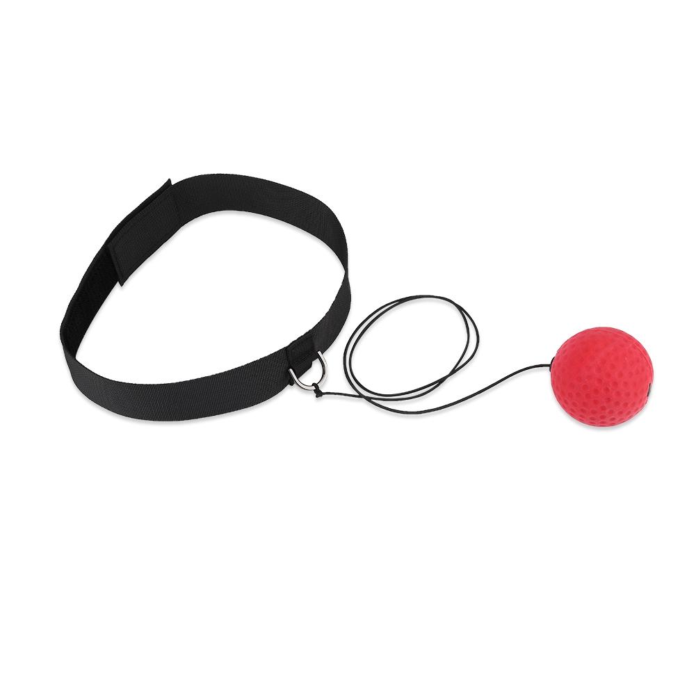 Wosawe Outdoor Sports Boxing Equipment Fight Punch Reflex Ball With Head Band for Training Boxing Stress Relief Red