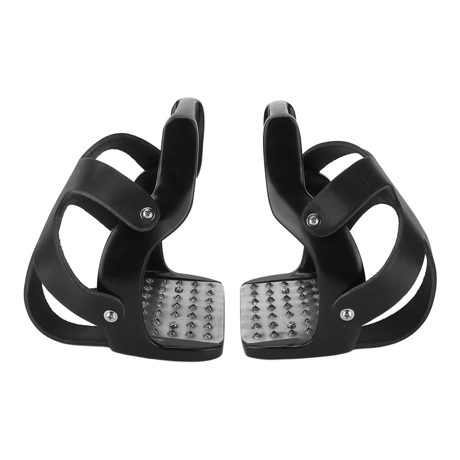 COSYHOME Horse Riding Stirrups Anti Slip Aluminum Horse Saddle with Cowhide Protective Cover for Horse Riders