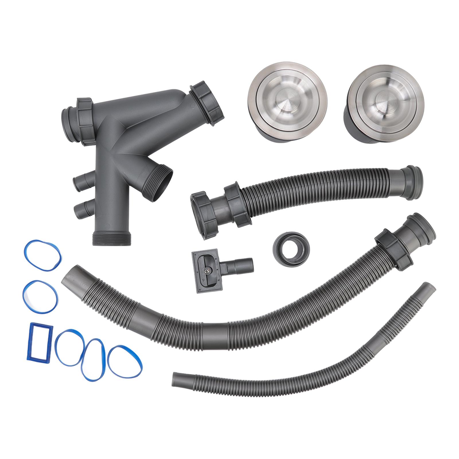 Meterk Sink Drain Assembly Kit Quick Connect Functional Bathroom Sink Drain for Home Kitchen