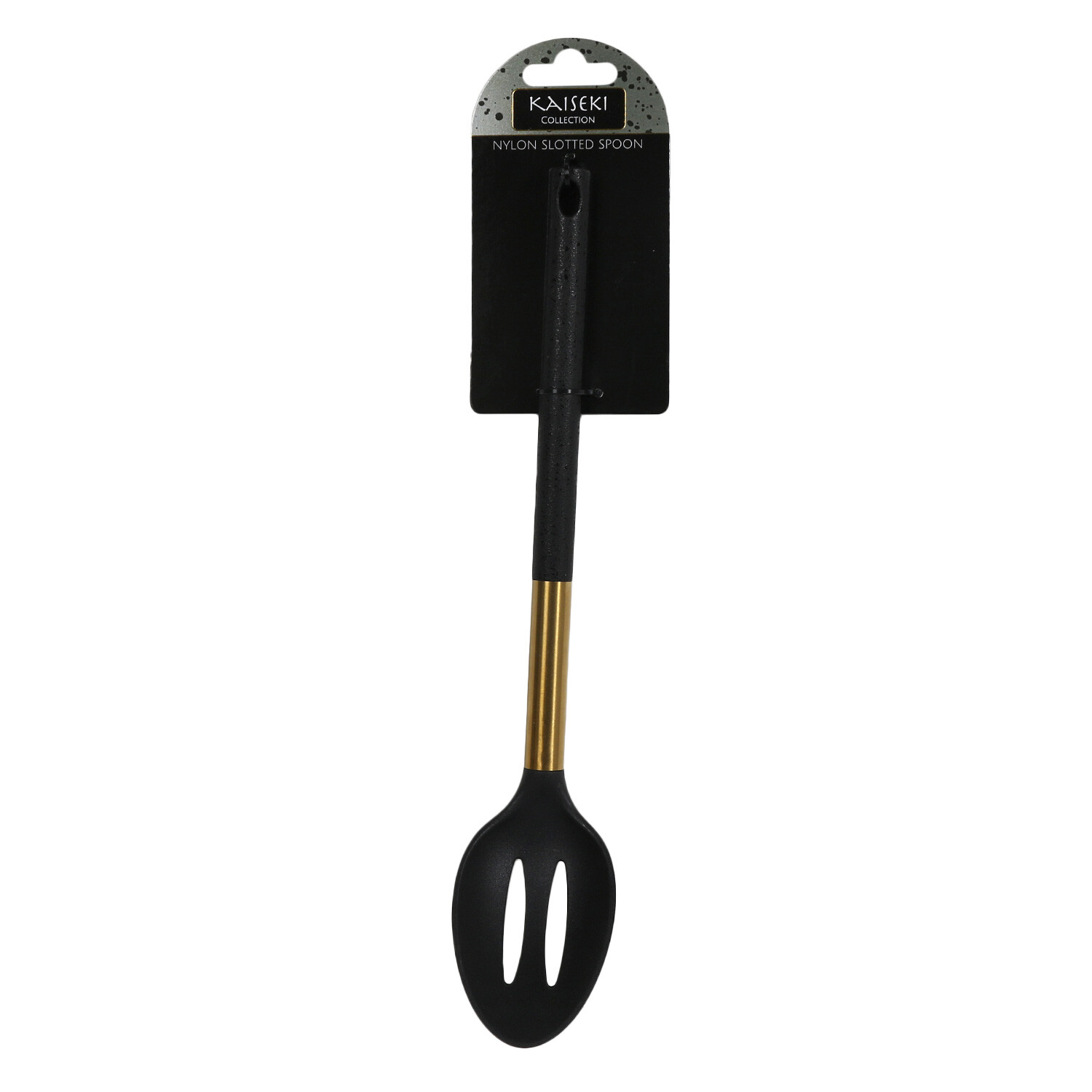 Kaiseki Black and Gold Slotted Spoon