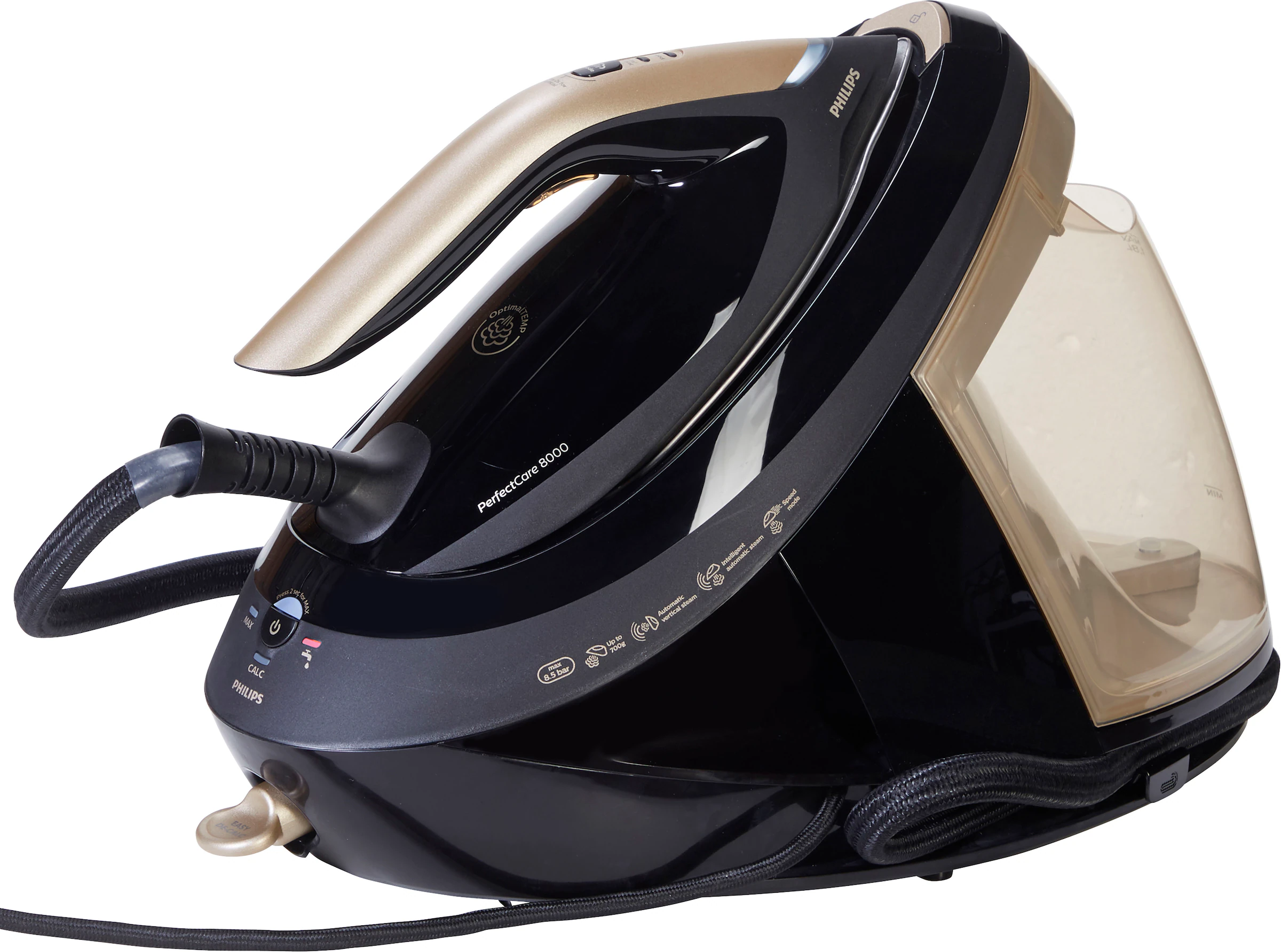 Philips PerfectCare Série 8000 OptimalTEMP - Centrale Vapeur fer léger 2700W, 170g/min, 0 réglage - PSG8140/80