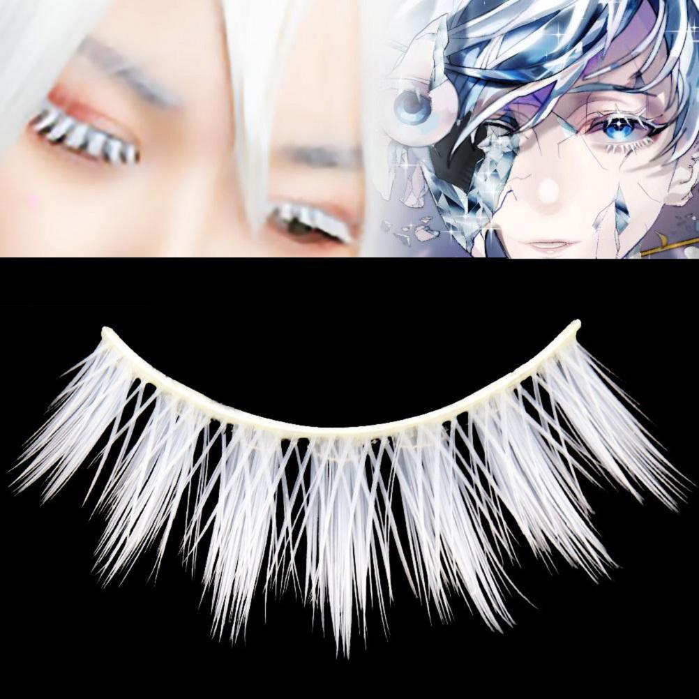 GoolRC White False Eyelashes Cosplay Makeup False Eye Lashes Masquerade Party Eyelashes