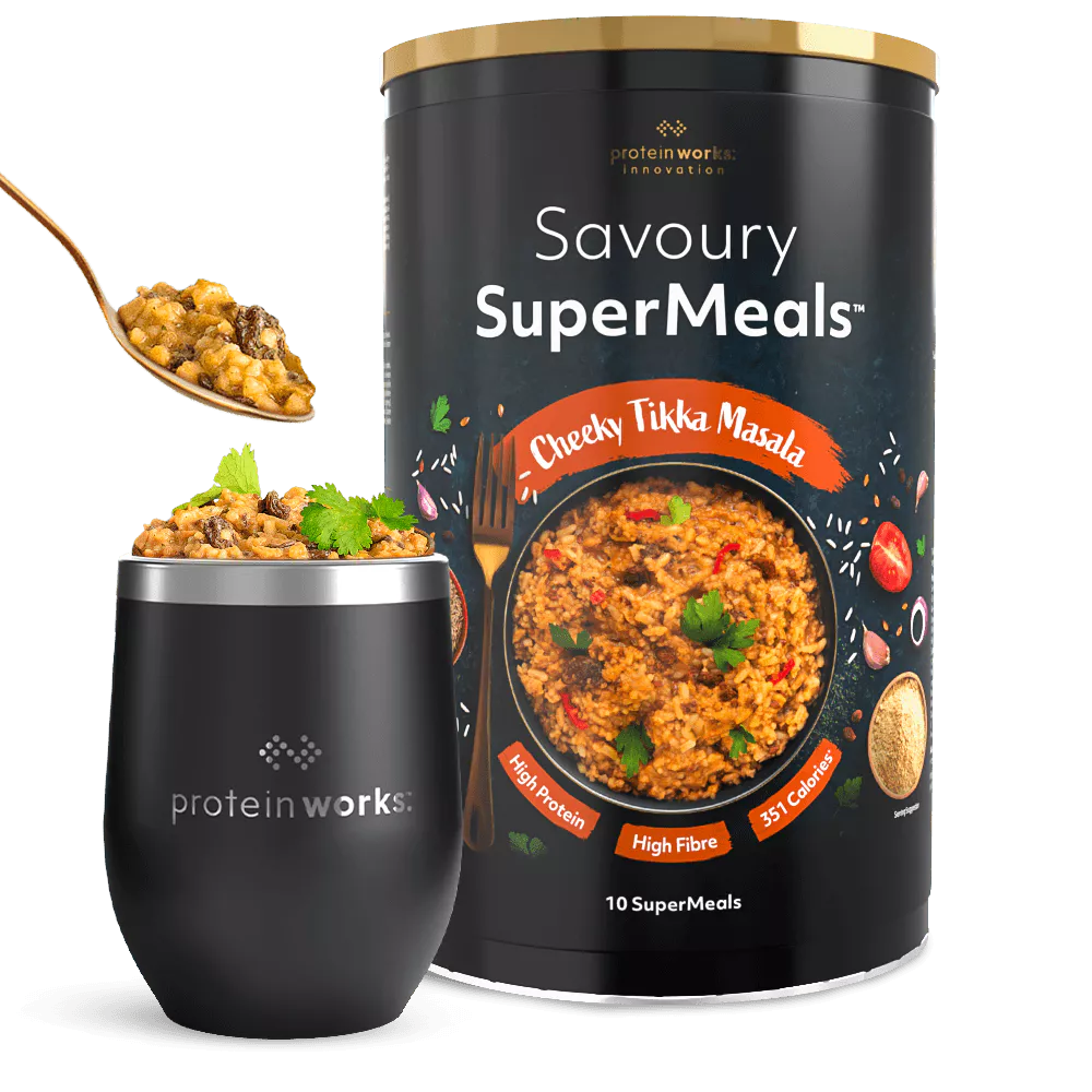 Protein Works SuperMeals - 30 Meals - Cheeky Tikka Masala. Nutritionally Complete Meal - Protein Works - High Protein Meal - Low Calorie Meal Prep