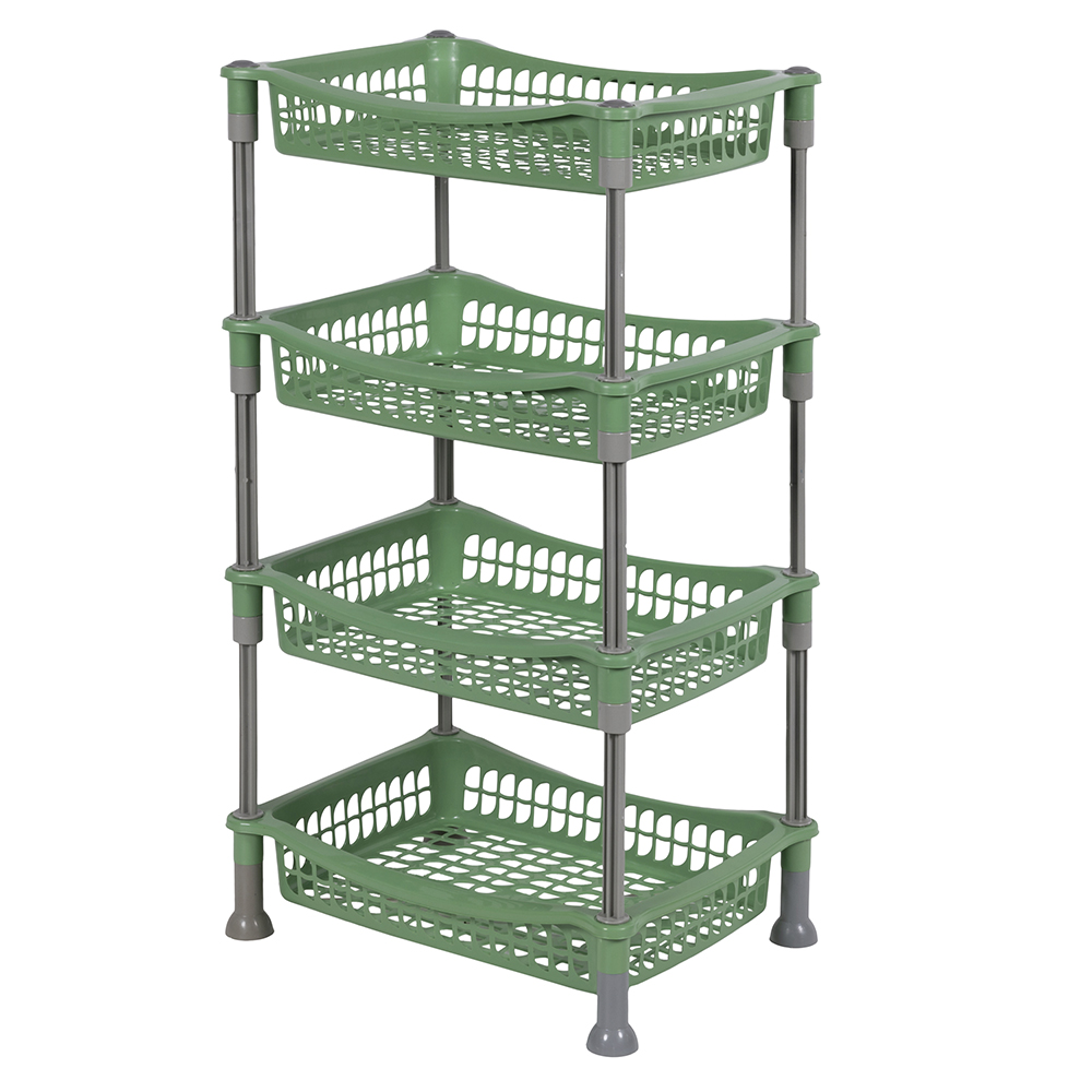 Nessuno Cestino multilivello per cucina con 4 ripiani verde in plastica