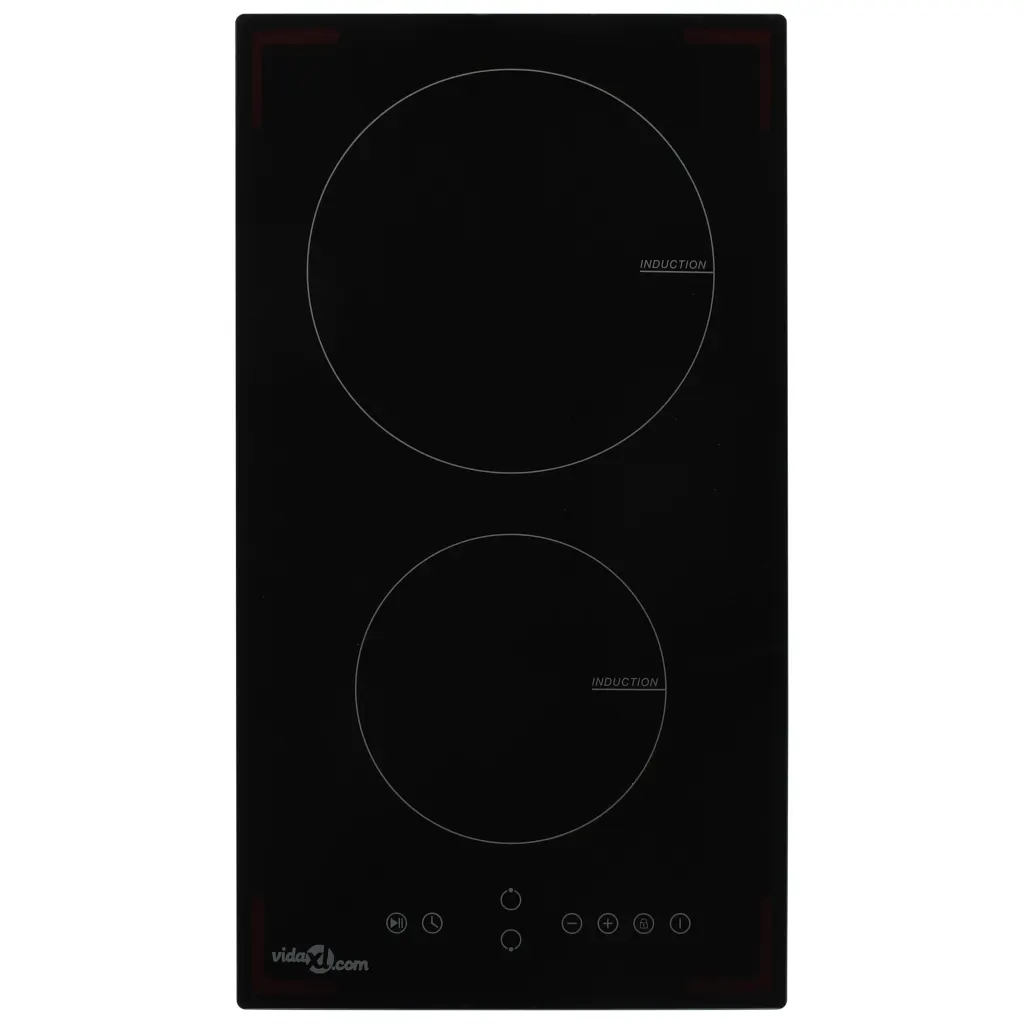 VidaXL Induction Hob with 2 Burners Touch Control Glass 3500 W