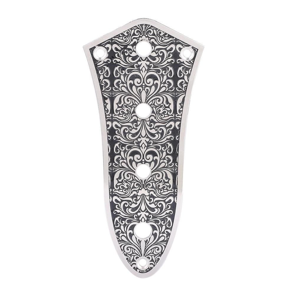 COSYHOME Volume Control Plate Replacement Part for Jazz Bass Guitars Silver Black