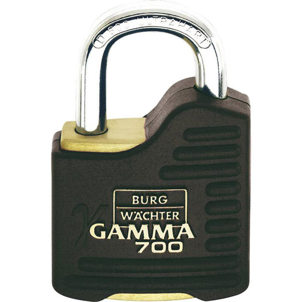 Burg Wächter Gamma 700 55 SB Padlock Brass Stainless Steel Black E...