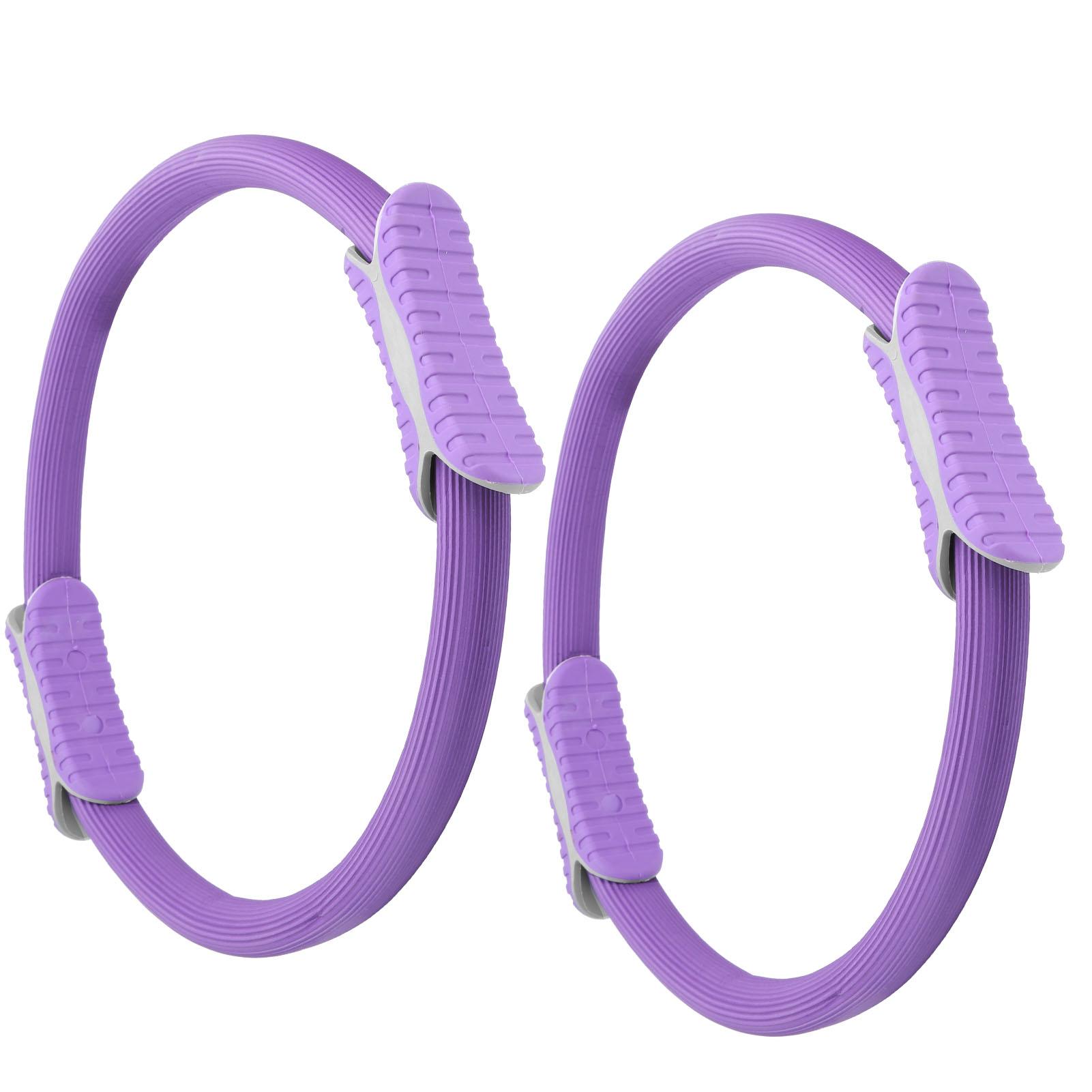 Vestidos 2pcs Yoga Circle Pilates Fitness Resistance Double Handled Exercise Gym Resistance WheelPurple