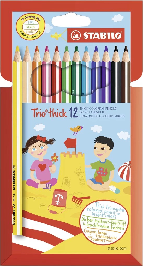 Stabilo Trio Thick Colouring Pencils PK12