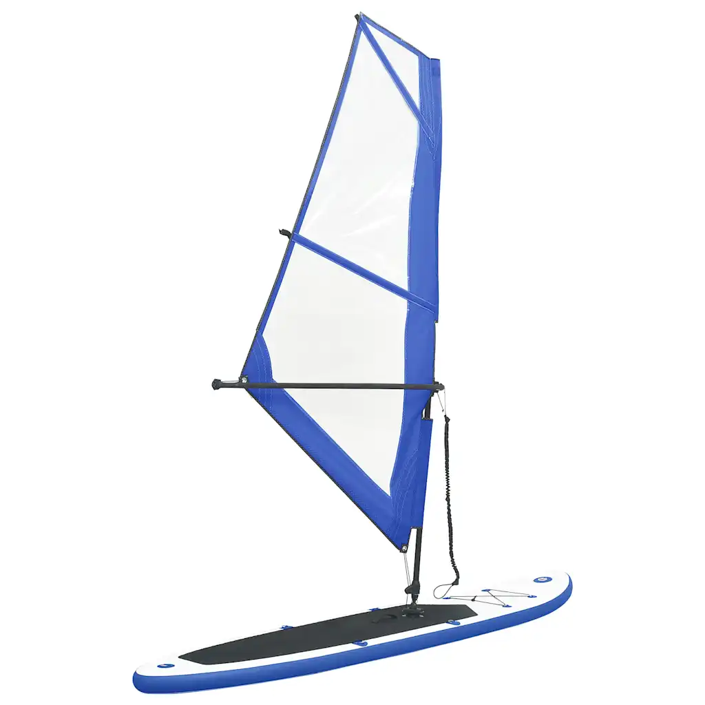 VidaXL Inflatable Stand Up Paddleboard with Sail Set Blue and White