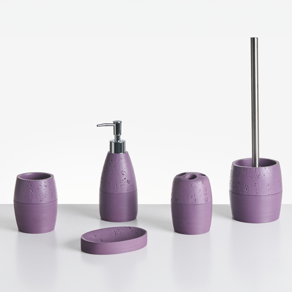 Beliani 5-piece Bathroom Accessories Set Yarapa Purple