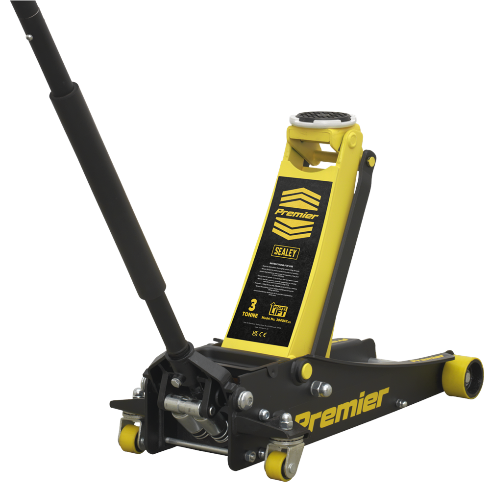 Sealey 3040AY Trolley Jack 3tonne Rocket Lift Yellow