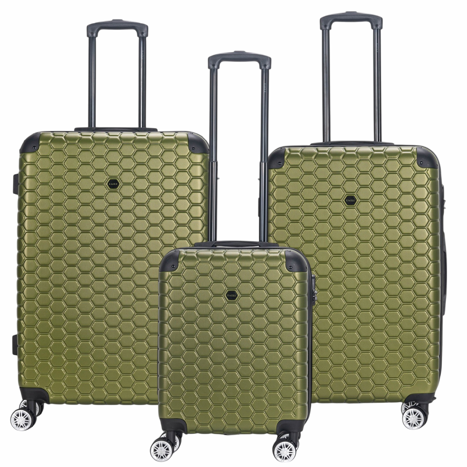 Infinity Leather Eagle Green Expandable Hard Shell Abs 8 Wheel Luggage Travel Medium Holiday Bags Suitcase
