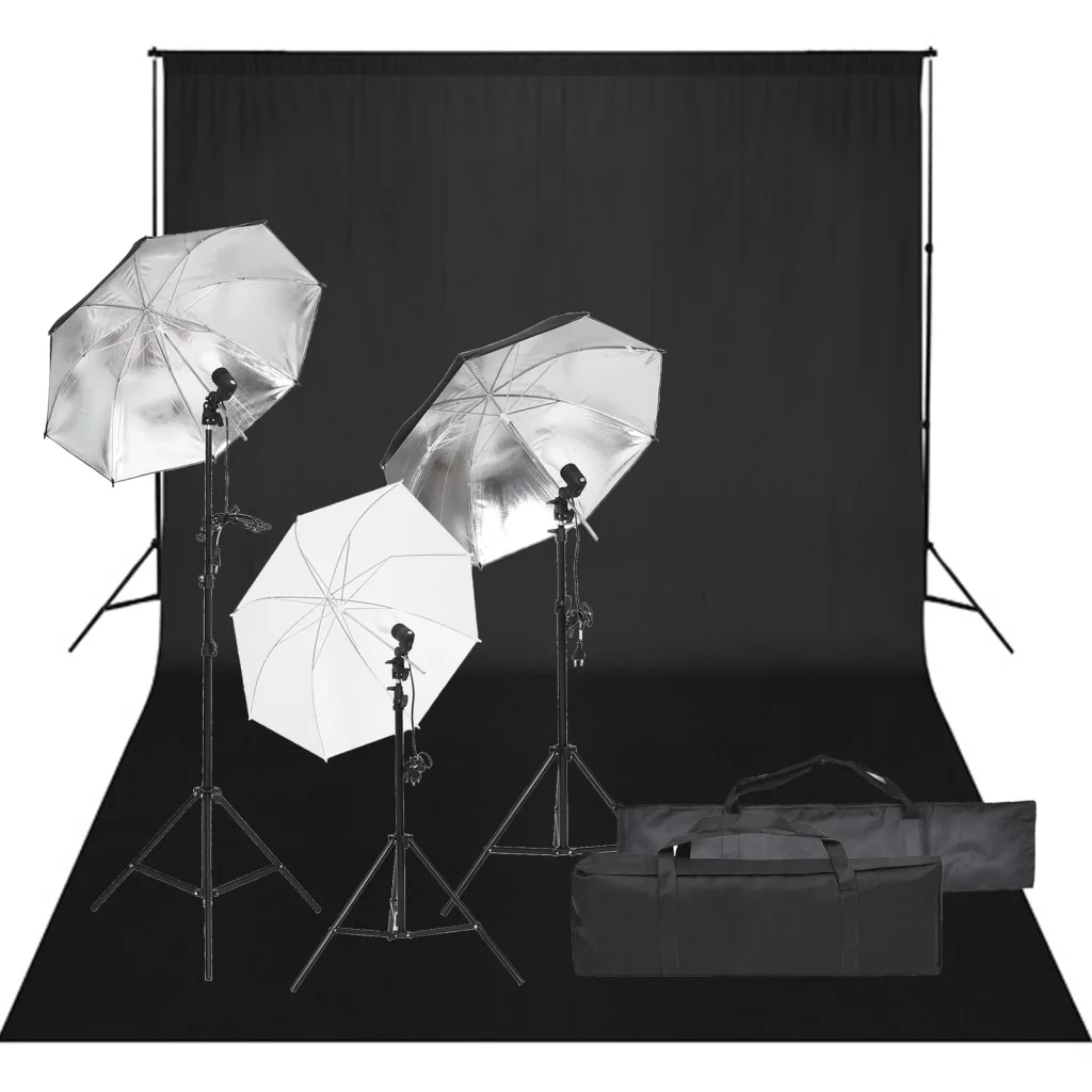 VidaXL Photo Studio Kit with Light Set and Backdrop