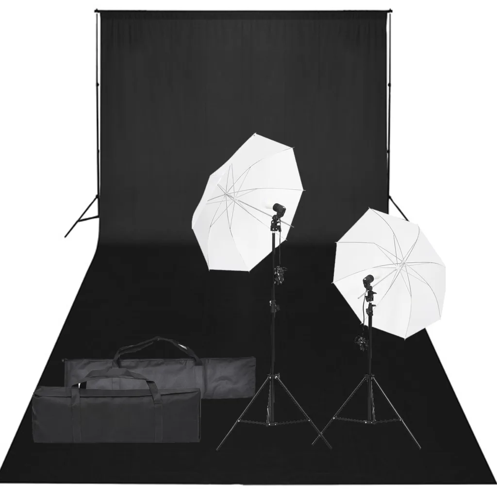 VidaXL Photo Studio Kit with Light Set and Backdrop