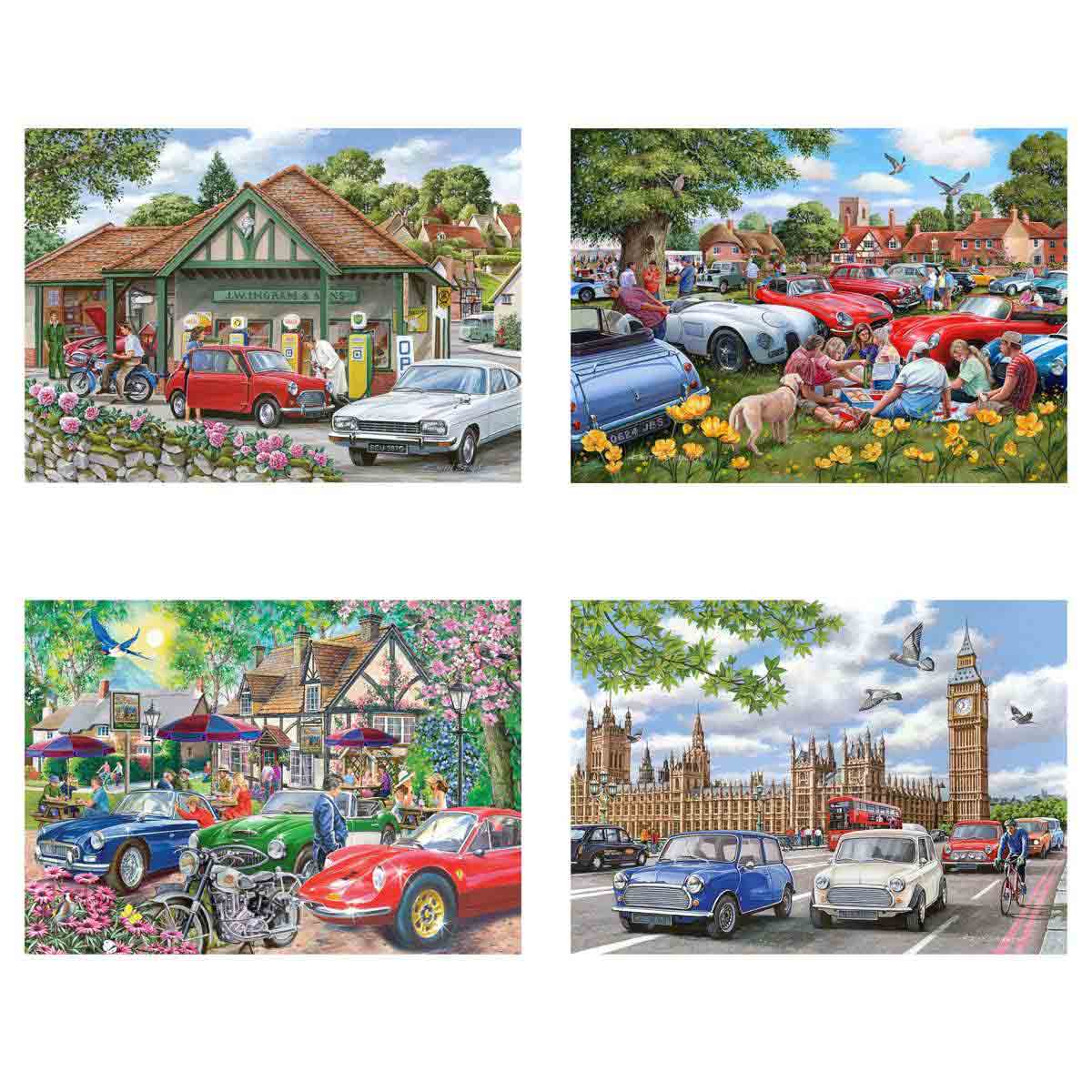 The House Of Puzzles Nice Day For A Drive Jigsaw Set - 4 x 500 Piece Jigsaws, Multi