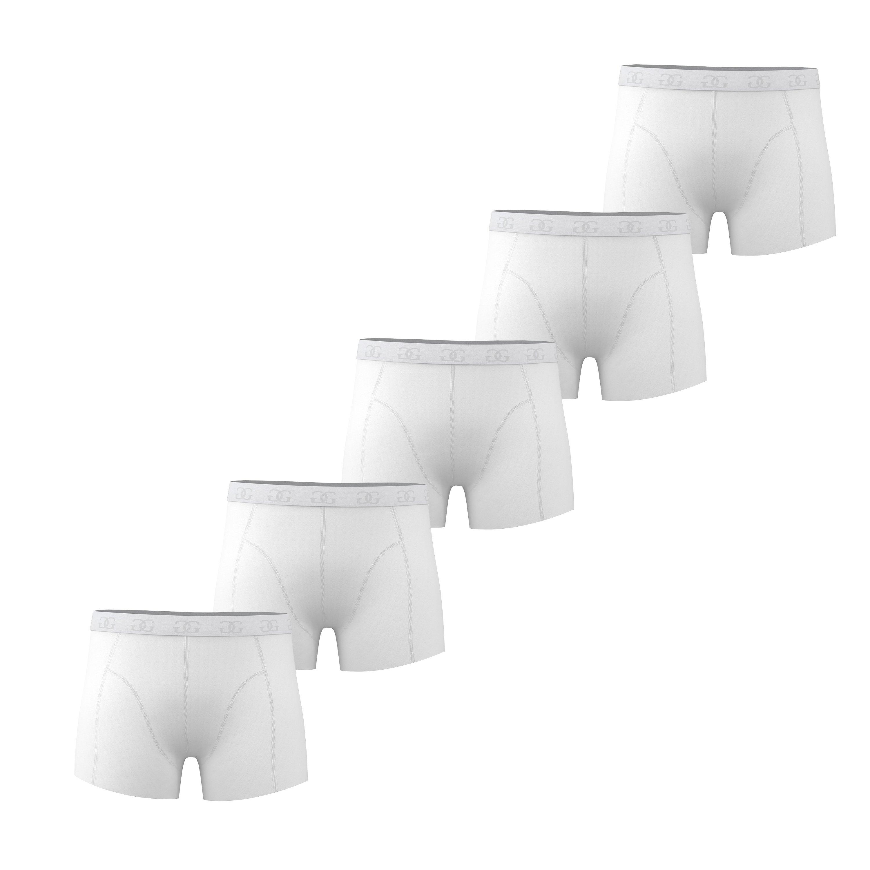 Giorgio Mens Essential 5-Pack Trunks - White