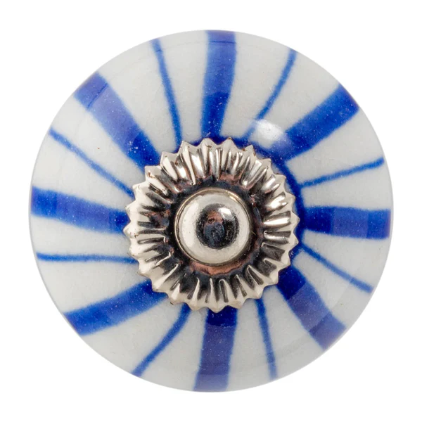 Handpainted 40mm Diameter Round Knob blue