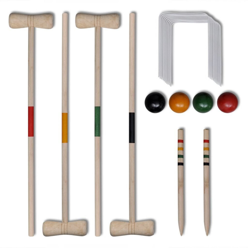 VidaXL 4 Player Wooden Croquet Set