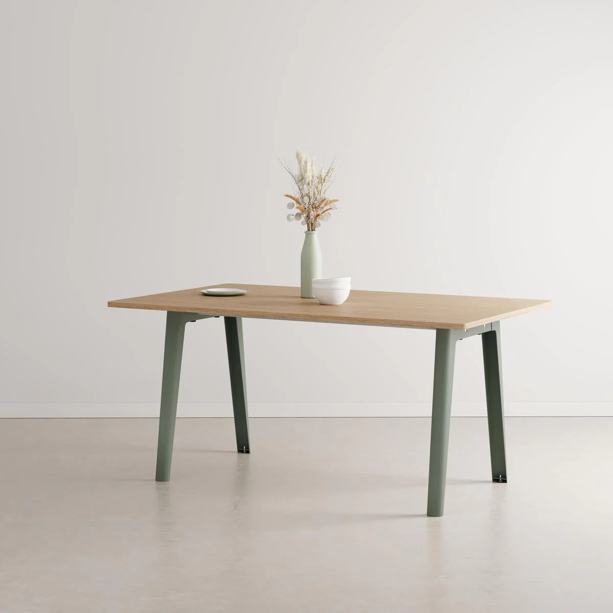 Tiptoe New Modern Dining Table - Eucalyptus grey / Recycled oak / Medium : 160cm Rectangular Dining Tables Wooden Dining Tables Designer Furniture Fro