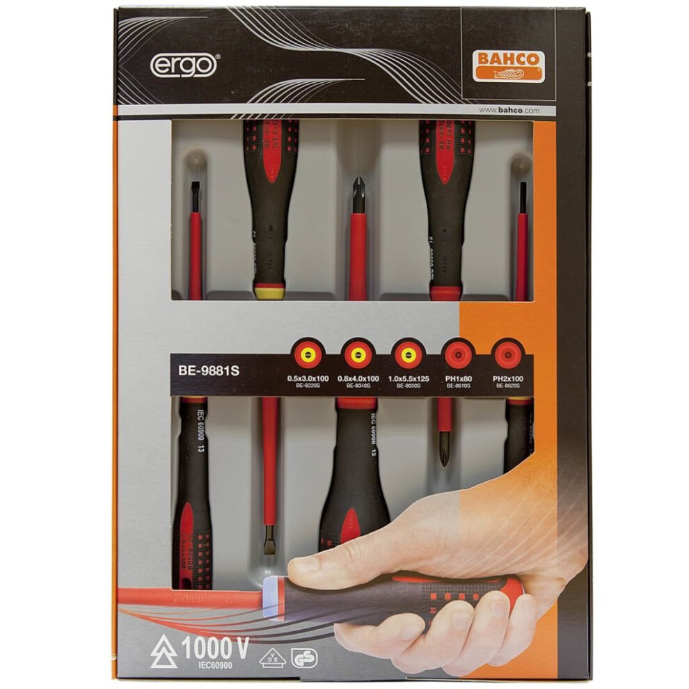 Bahco Conjunto chaves de fenda com design ergonómico 5 pcs BE-9881S