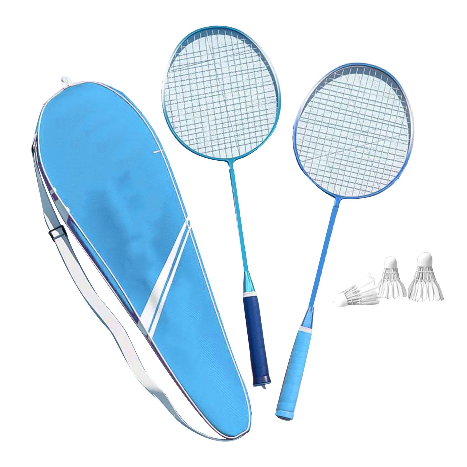 Vestidos 2PCS Badminton Rackets Set for Outdoor Backyard Games Lightweight Badminton Rackets with