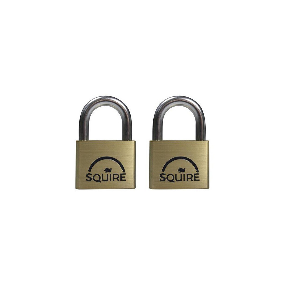 Squire Ln4t Lion Brass Padlocks 5-pin 40mm Twin Pack (2 X Ln4ka) Hsqln4t