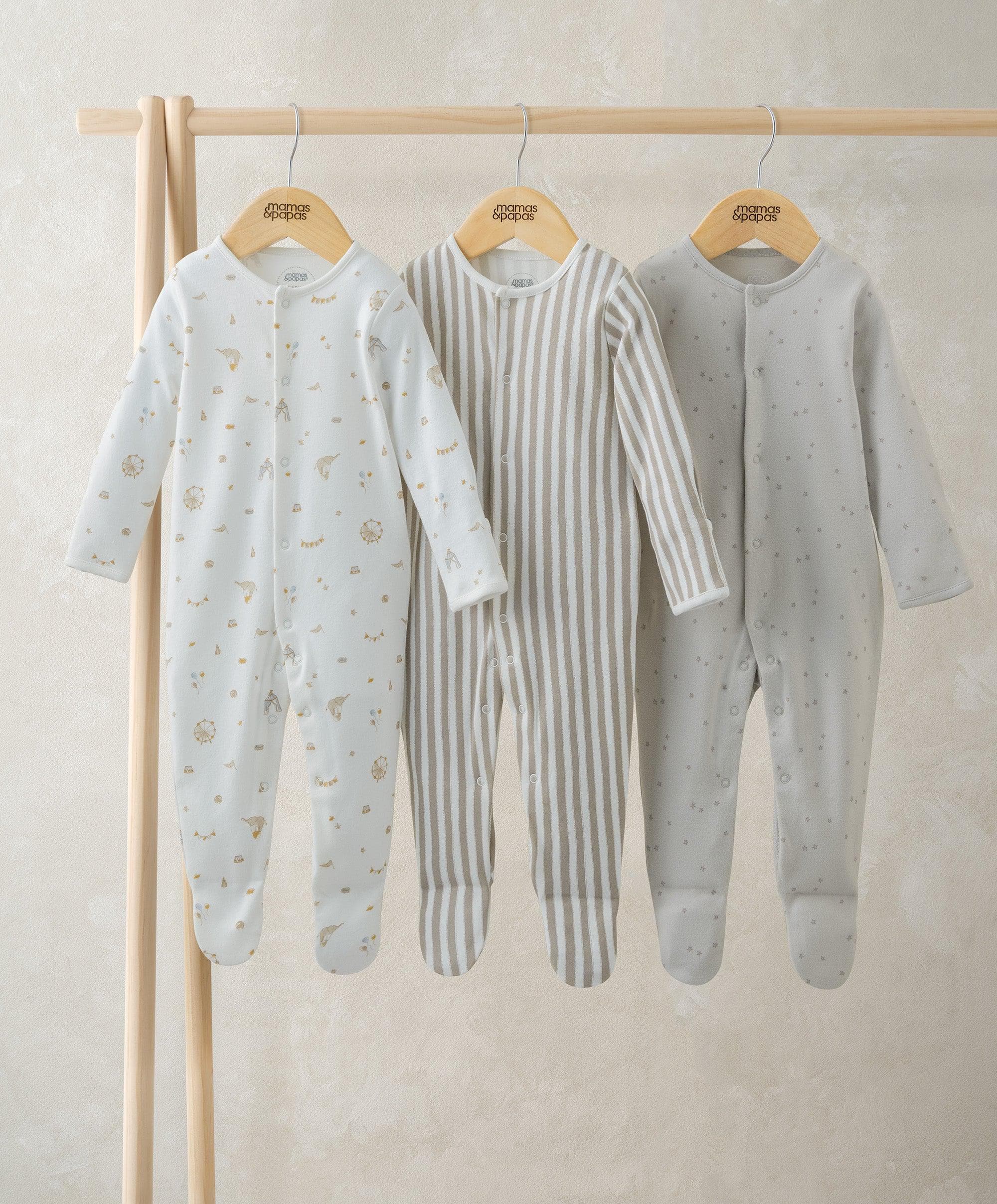 Mamas & Papas Circus Sleepsuits (Pack of 3)