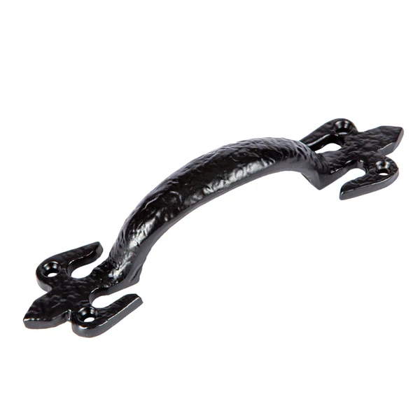 Hammer and Tongs Hammer & Tongs - Rustic Fleur De Lis Door Handle - H150mm - Black