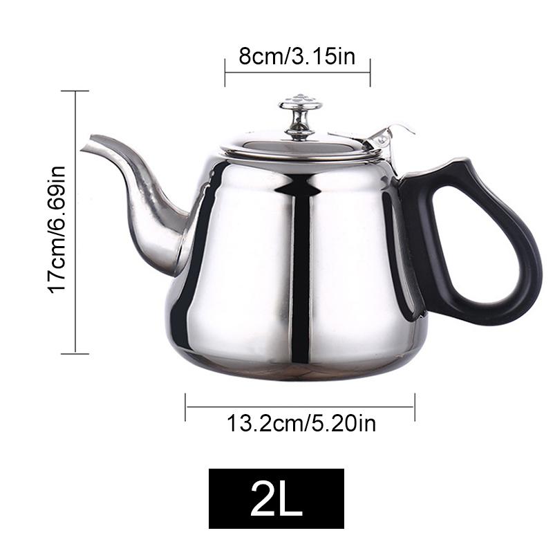 Bestbags Tea Kettle with Filter Stainless Steel Teapot 1.2L/1.5L/2L Metal Coffee Pot For boiling Pots Gas Induction Home Camping