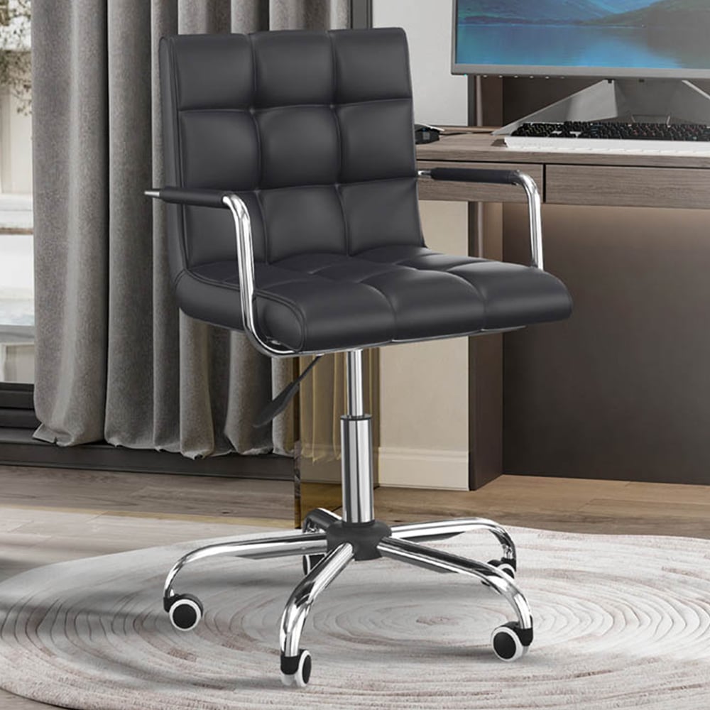 Portland Black PU Leather Swivel Desk Office Chair