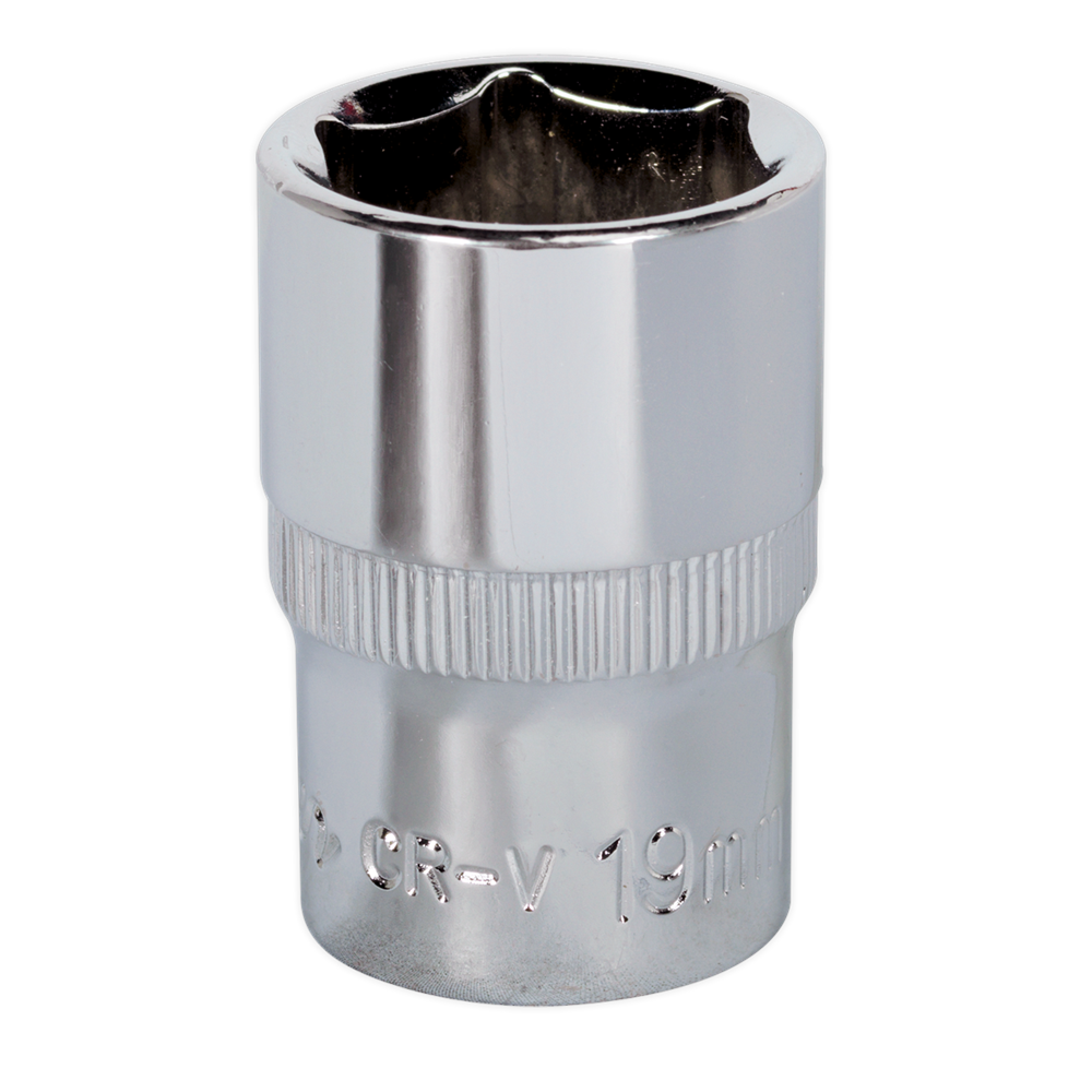Sealey SP1219 WallDrive® Socket 19mm 1/2"Sq Drive Fully Polished
