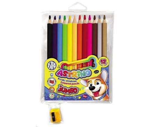 Astra Astrino jumbo round pencils 12 colors + sharpener