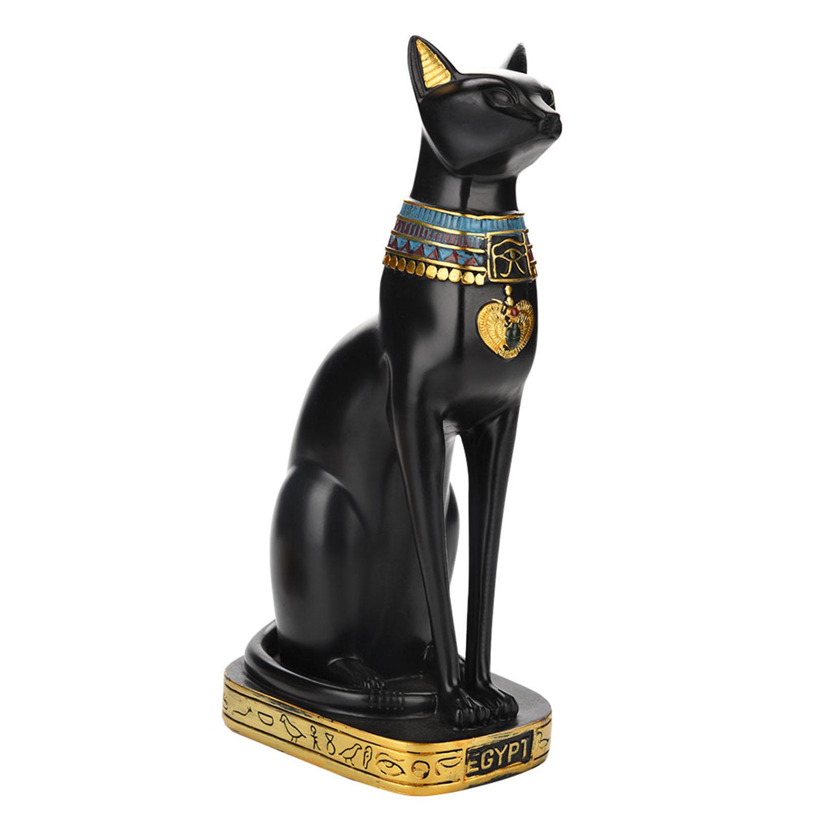 TOOARTS Egyptian Cat Resin Statue Figurine Household Room Ornament Crafts Gifts Home Decoration M