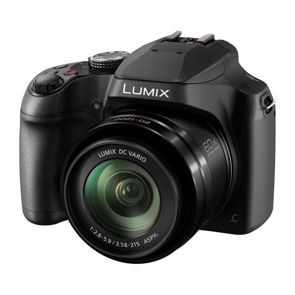 Panasonic Lumix DC-FZ82 Bridge Camera, 4K UHD, 18.1MP, 60x Optical Zoom, Wi-Fi, Live Viewfinder, 3 LCD Touch Screen