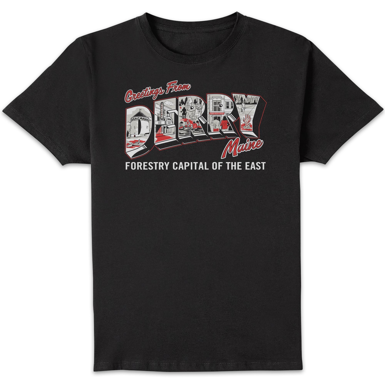 It - Welcome To Derry Postcard Unisex T-shirt - Black - 3xl