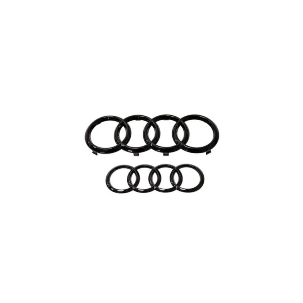 D.AUTOMOTIVE Gloss Black Front & Rear Rings Badge Emblem Audi Q3 Q5 Q7quattro Sline