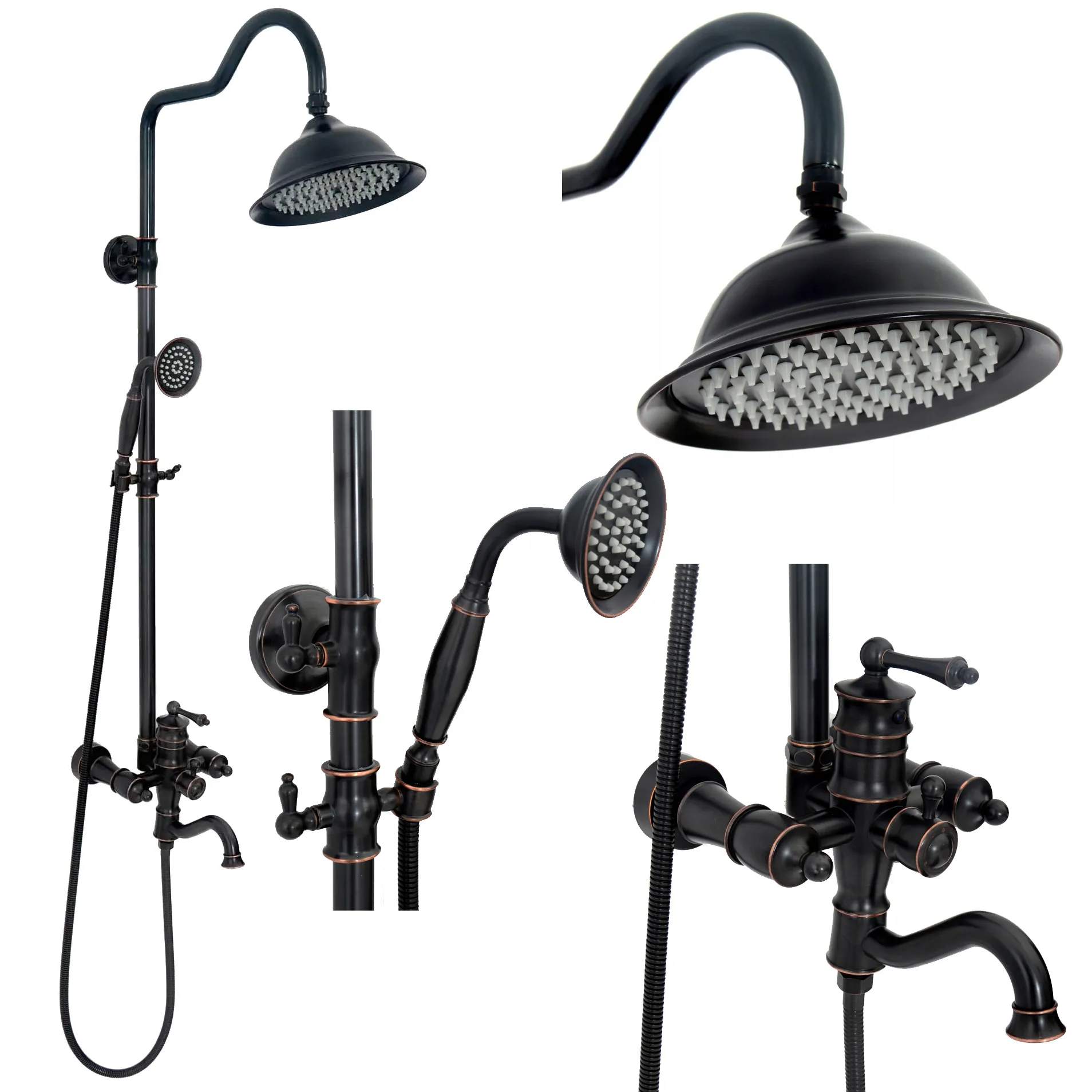 Rea Shower Set Rea Vintage Black, Brass